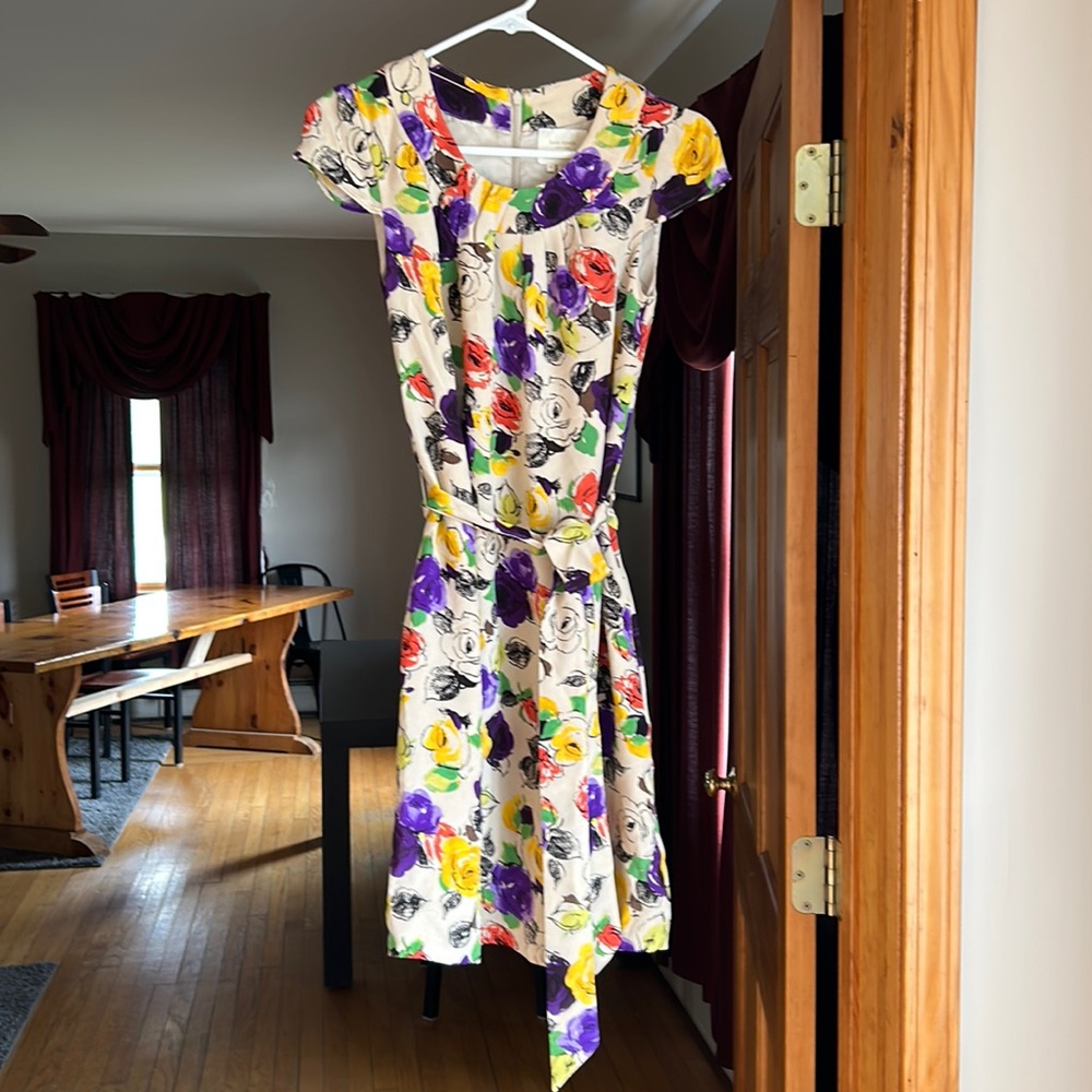 Kate Spade floral midi dress 100% silk size XS
